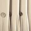 Linen Button Lined 100% Blackout Window Curtain Panel