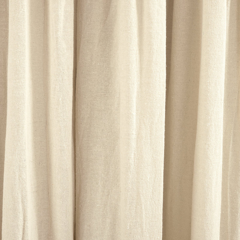 Linen Button Lined 100% Blackout Window Curtain Panel