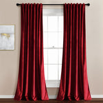 Prima Velvet Solid Back Tab Rod Pocket Light Filtering Window Curtain Panel Set