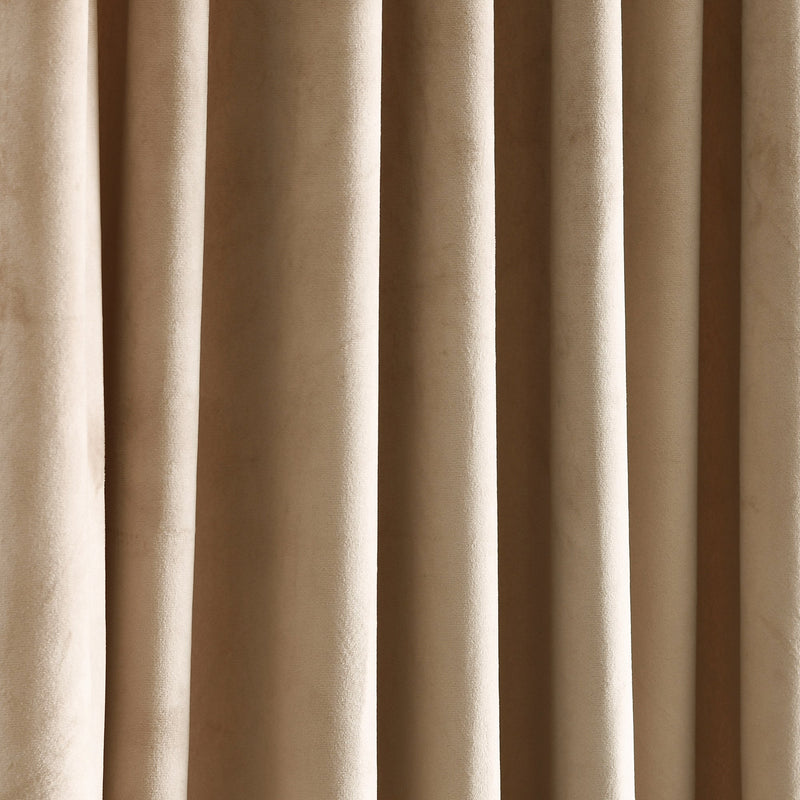 Prima Velvet Solid Back Tab Rod Pocket Light Filtering Window Curtain Panel Set