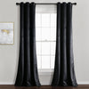 Prima Velvet Solid Grommet Light Filtering Window Curtain Panel Set