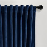 Prima Velvet Solid Back Tab Rod Pocket Light Filtering Window Curtain Panel Set