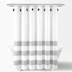 Boho Tassel Stripe Yarn Dyed Recycled Cotton Shower Curtain