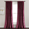 Prima Velvet Solid Back Tab Rod Pocket Light Filtering Window Curtain Panel Set