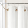 Boho Tassel Stripe Yarn Dyed Recycled Cotton Shower Curtain