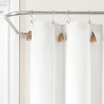 Boho Tassel Stripe Yarn Dyed Recycled Cotton Shower Curtain