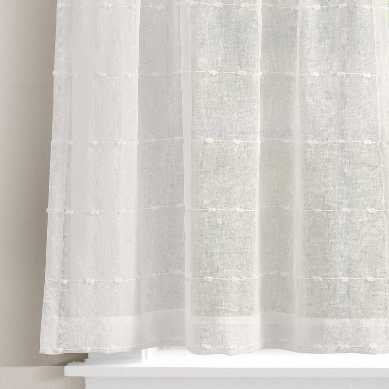Farmhouse Textured Sheer Kitchen Window Tiers Set