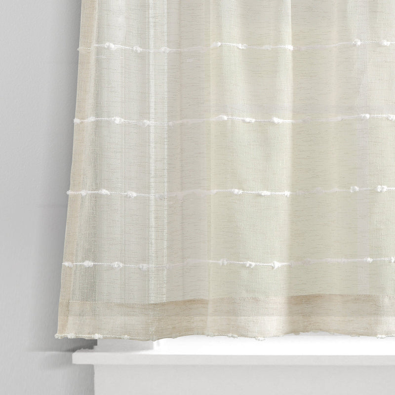 Farmhouse Textured Sheer Kitchen Window Tiers Set