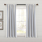 Farmhouse Stripe Yarn Dyed Recycled Cotton Window Curtain Panel Set