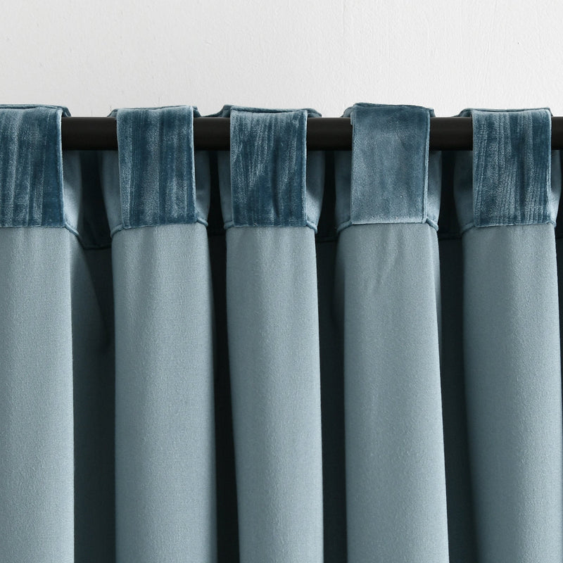 Prima Velvet Solid Back Tab Rod Pocket Light Filtering Window Curtain Panel Set