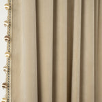 Luxury Vintage Velvet With Silky Pompom Trim Window Curtain Panel