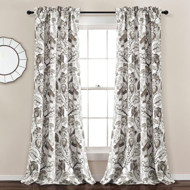 Cynthia Jacobean Light Filtering Window Curtain Set