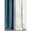 Luxury Vintage Velvet & Sheer With Border Pompom Trim Window Curtain Panel