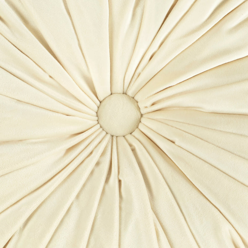 Round Pleated Soft Velvet Decorative Pillow