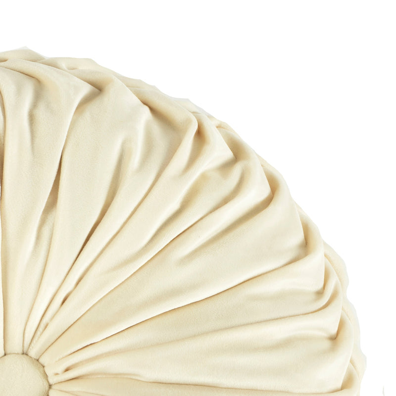 Round Pleated Soft Velvet Decorative Pillow