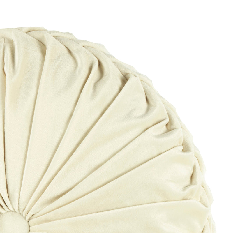 Round Pleated Soft Velvet Decorative Pillow