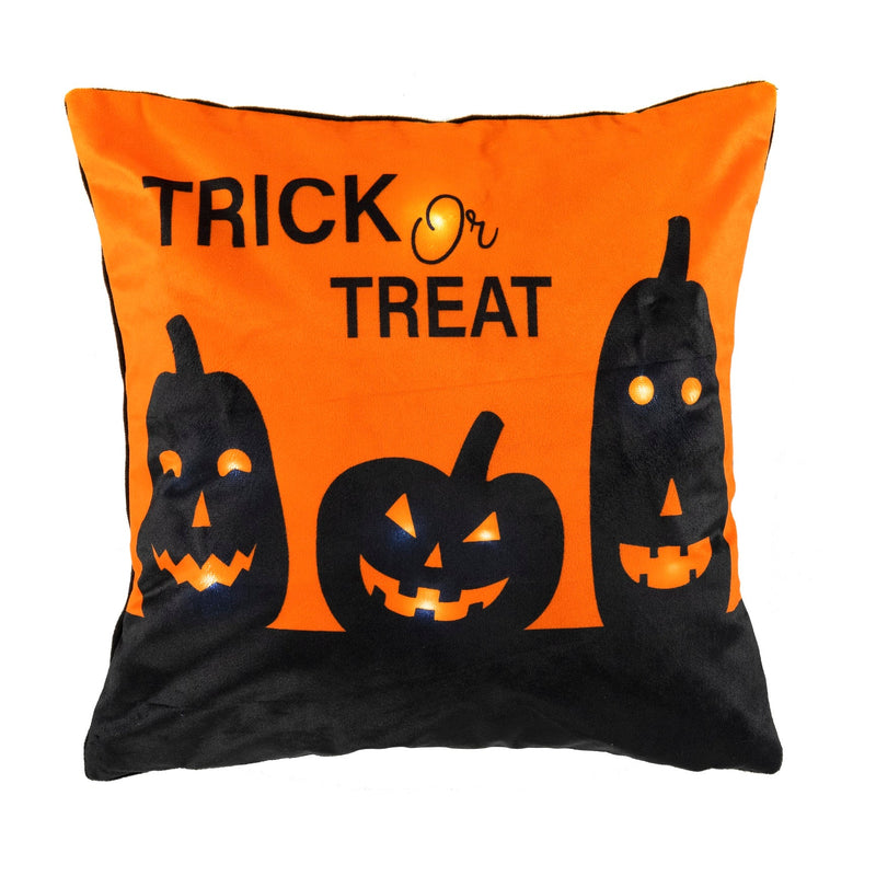 Trick Or Treat Pumpkin LED Decorative Pillow