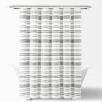 Modern Tufted Stripe Yarn Dyed Recycled Cotton Shower Curtain