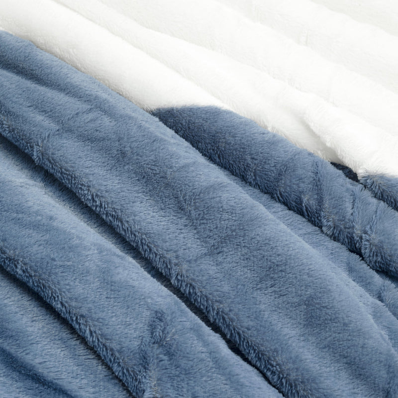 Farmhouse Color Block Ultra Soft Faux Fur Comforter Set