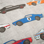 Race Cars Reversible Comforter Set + Sheet Set Combo