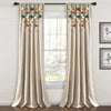 Boho Pom Pom Tassel Faux Linen Window Curtain Panel