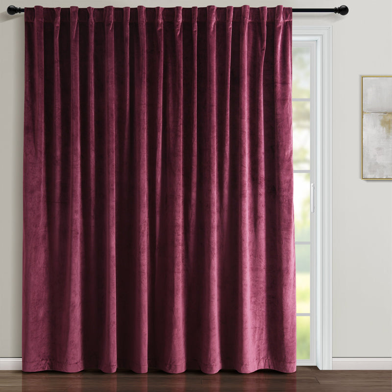 Prima Velvet Solid Ultra Wide Light Filtering Window Curtain Panel