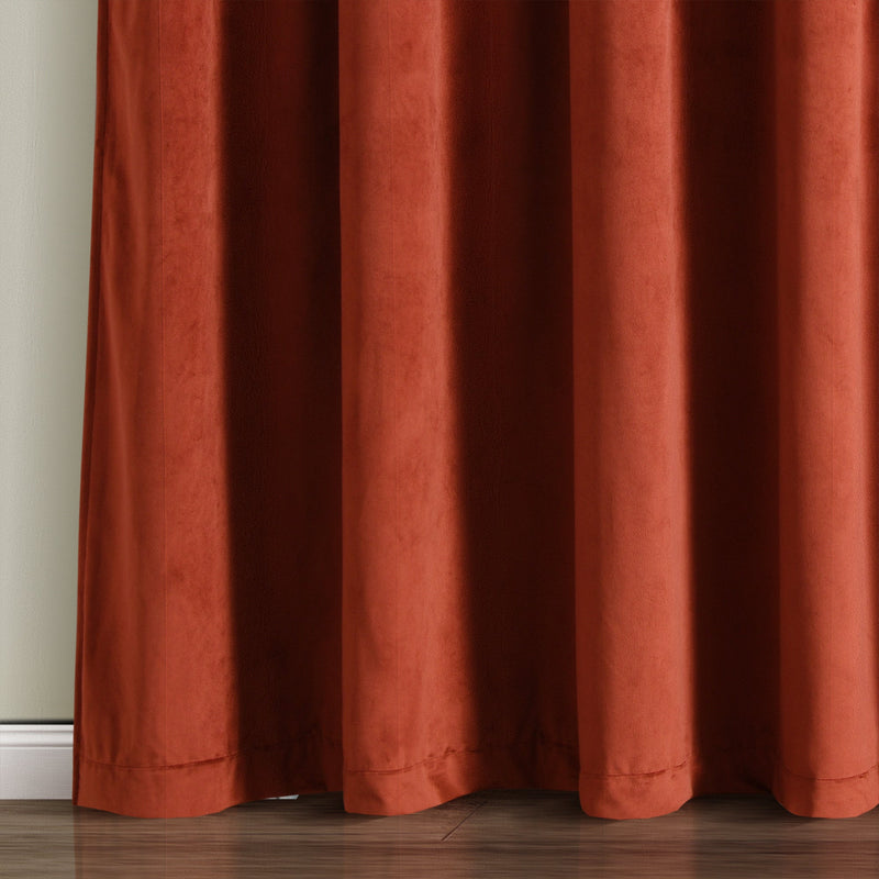 Prima Velvet Solid Ultra Wide Light Filtering Window Curtain Panel