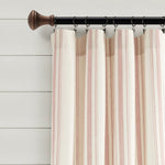 Farmhouse Stripe Yarn Dyed Recycled Cotton Window Curtain Panel Set