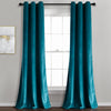 Prima Velvet Solid Grommet Light Filtering Window Curtain Panel Set