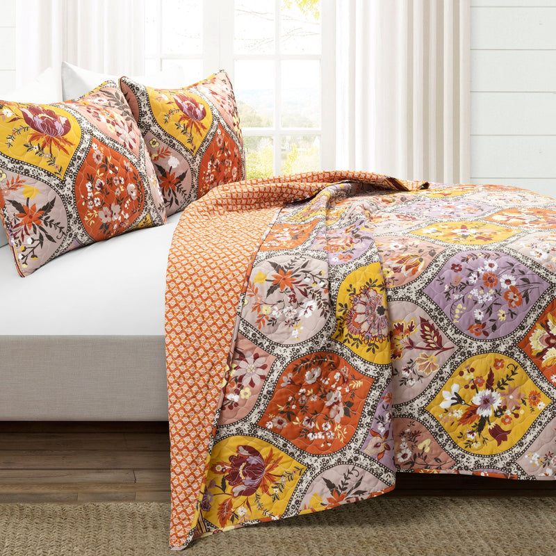 Bohemian Flower Cotton Quilt 3 Piece Set – Lovecup.com
