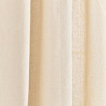 Modern Faux Linen Embroidered Edge With Attached Valance Window Curtain Panel Set