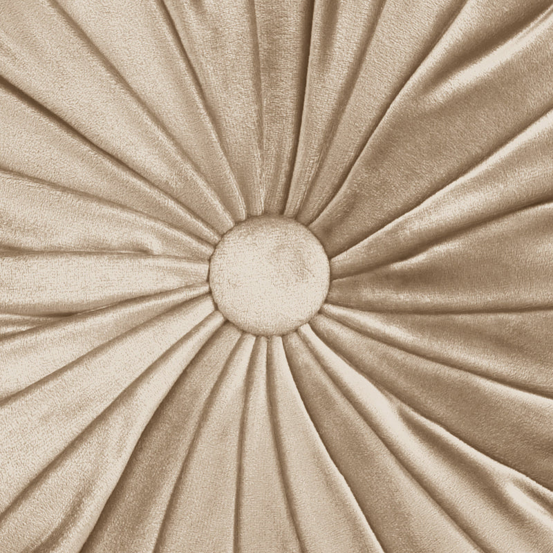 Round Pleated Soft Velvet Decorative Pillow