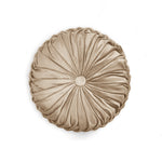 Round Pleated Soft Velvet Decorative Pillow