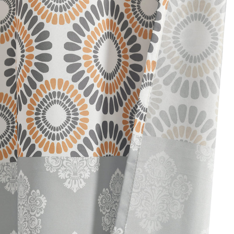 Orange and gray shower curtain discount