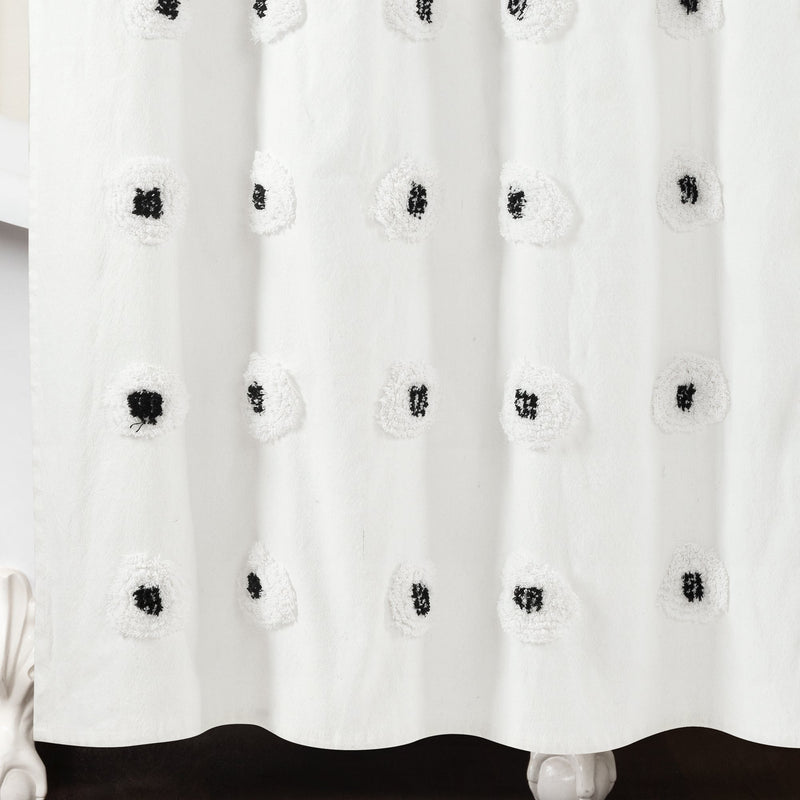 Boho Circle Tufted Yarn Dyed Recycled Cotton Shower Curtain