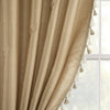 Luxury Regency Faux Silk Two-Tone Tassel Window Curtain Panel Set