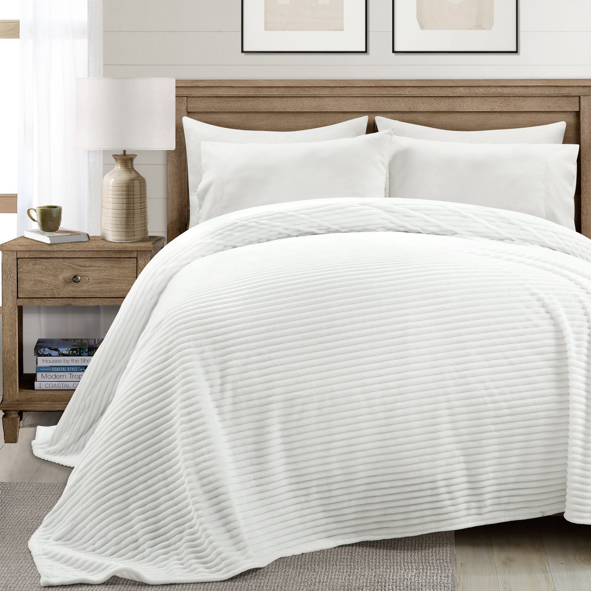 Super Cozy Ultra Soft Ribbed Faux Fur Oversized Blanket Bedspread Lovecup
