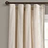 Luxury Modern Geo Linen Like Embroidery Border Window Curtain Panel