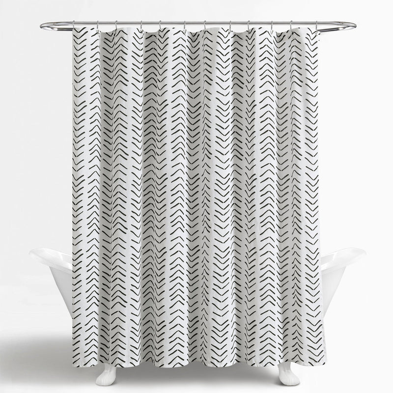 Hygge Modern Arrow Faux Linen Shower Curtain