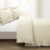 Reyna Ruffle Reversible Oversized 3 Piece Quilt Set