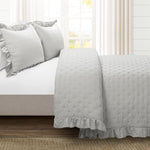 Reyna Ruffle Reversible Oversized 3 Piece Quilt Set