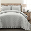 Reyna Ruffle Reversible Oversized 3 Piece Quilt Set