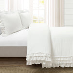 Ella Ruffle Lace 100% Cotton Duvet Cover 3 Piece Set