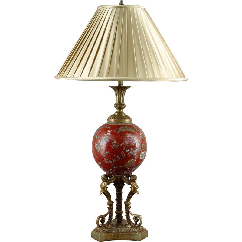Lovecup Red Cherub Porcelain Table Lamp L117