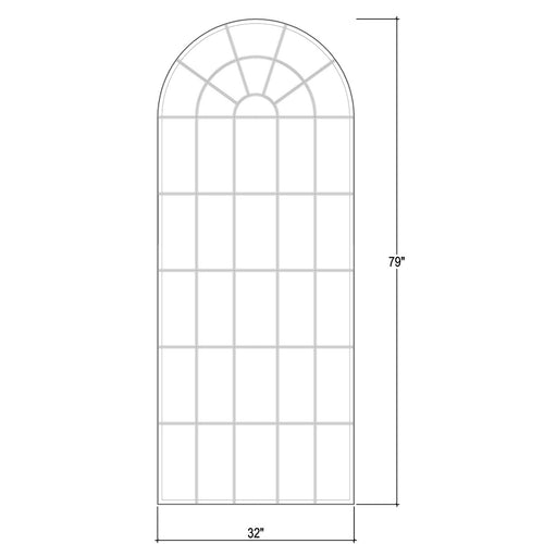 Lovecup Standing Barnwood Pane Floor Mirror in White Harvest Finish