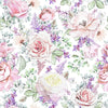 Contemporary Pink and Violet Flowers Wallpaper Tasteful
