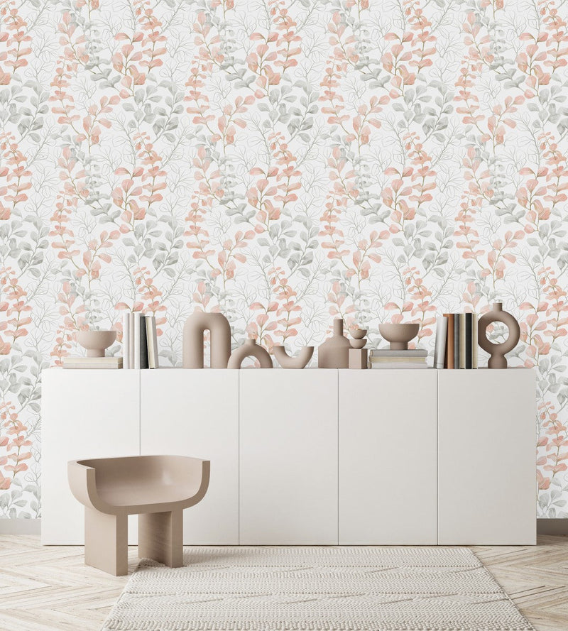 Modish Light Leaves Wallpaper Smart