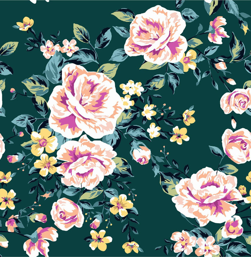 Modish Dark Floral Wallpaper Tasteful