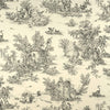 Shower Curtain in Pastorale #1 Black on Cream French Country Toile