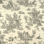 Shower Curtain in Pastorale #1 Black on Cream French Country Toile